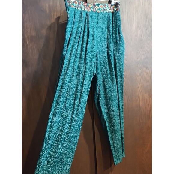 Vintage PS IllUSTRATIONS Set Blouse Size 6P Petite Pants Holiday Christmas 80s - Picture 2 of 11